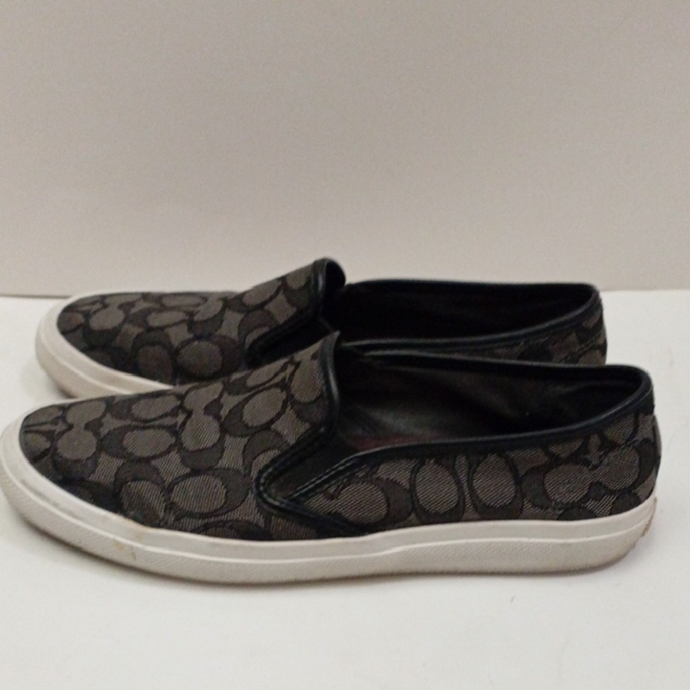 Coach Chrissy Signature Monogram Black and Gray Slip-On Loafers Women's 9.5 - Picture 6 of 16